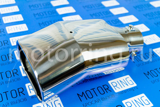 Овальная насадка глушителя Sal-Man HJ-3024 d137х75мм из нержавеющий стали с изгибом