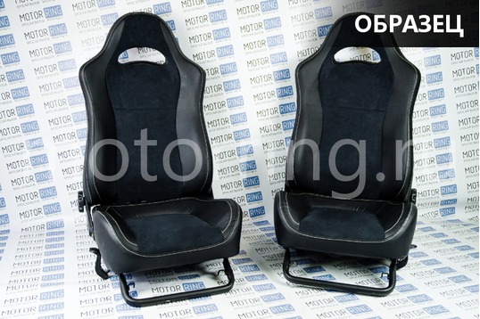 Комплект анатомического салона Recaro в сборе экокожа (центр с перфорацией) для ВАЗ 2108-21099, 2113-2115, 5-дверная Нива 2131_1