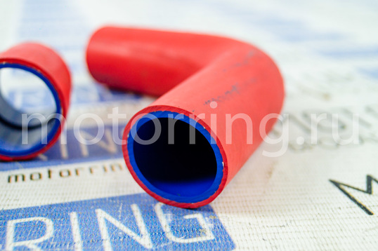 Патрубки радиатора армированный каучук красные под алюминиевый радиатор для инжекторных ВАЗ 21073