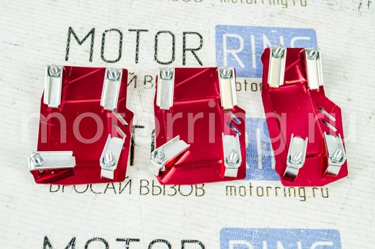 Накладки на педали Type R красные c квадратным резиновым протектором