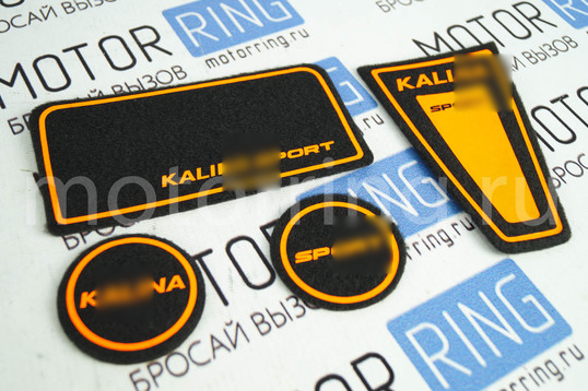 Ворсовые коврики панели приборов Sport с флуоресцентным указанием модели для Лада Калина 2_1