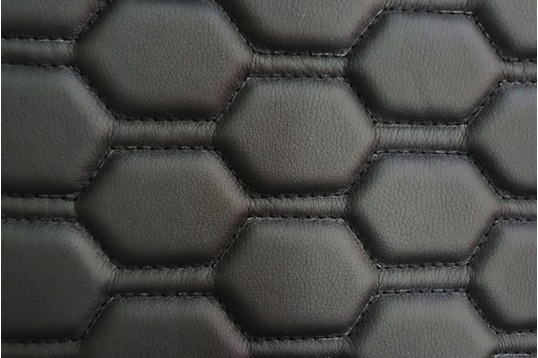 Обивка сидений (не чехлы) экокожа гладкая с цветной строчкой Соты под цельный задний ряд сидений для Лада Гранта FL в комплектациях Standard, Classic, Comfort