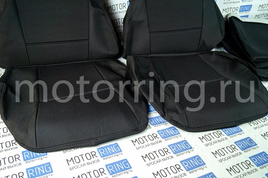 Обивка сидений (не чехлы) черная ткань с центром из черной ткани на подкладке 10мм для ВАЗ 2107