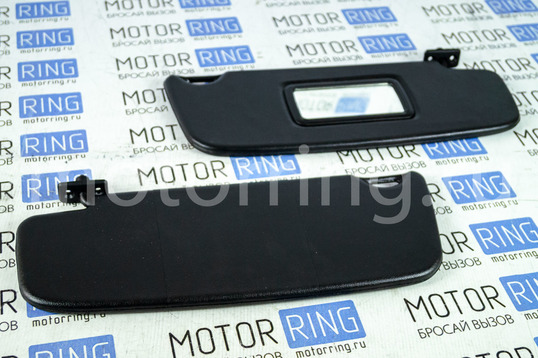 Черные солнцезащитные козырьки с зеркалом для Лада Калина_1