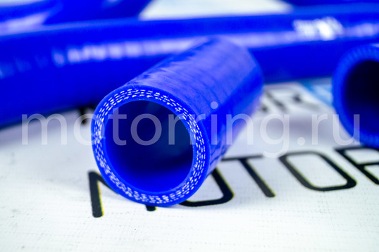 Патрубки радиатора силиконовые синие под термостат старого образца для ВАЗ 2110-2112