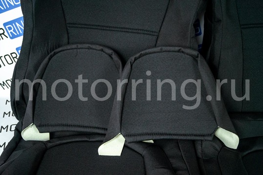 Обивка (не чехлы) сидений Recaro (черная ткань с центром из черной ткани на подкладке 10мм) для ВАЗ 2111, 2112, Лада Приора хэтчбек, универсал