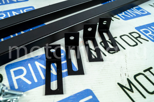 Рейлинги ПТ с поперечинами усиленные черный муар, профиль 1,05 под крышу с ребром для Лада Калина универсал