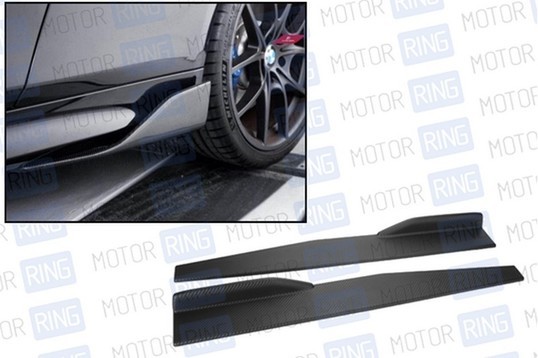 Накладки порогов Sal-Man задние в стиле BMW черные глянцевые универсальные