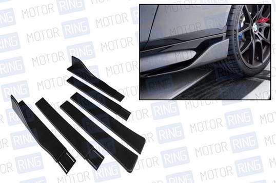 Накладки порогов Sal-Man в стиле BMW черные глянцевые универсальные