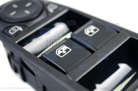 Блок управления стеклоподъемниками ИТЭЛМА на 4 кнопки с джойстиком электрозеркал и белой подсветкой для Лада Гранта FL