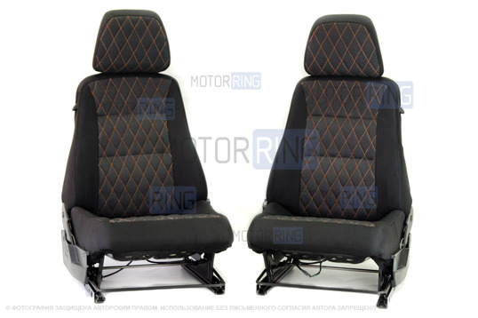 Комплект тканевых передних сидений Ромб с салазками для 3-дверной Лада 4х4_1