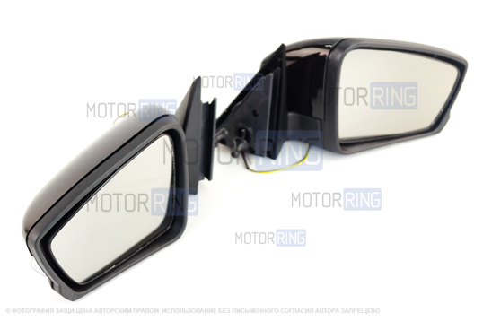 Механические черные лаковые боковые зеркала в стиле Гранта с повторителем поворотника для ВАЗ 2104, 2105, 2107
