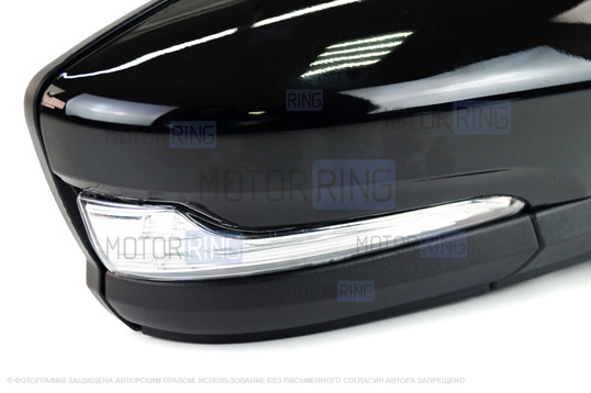 Черные лаковые боковые зеркала в стиле Гранты с Эконом регулировкой и повторителем поворотника для ВАЗ 2104, 2105, 2107