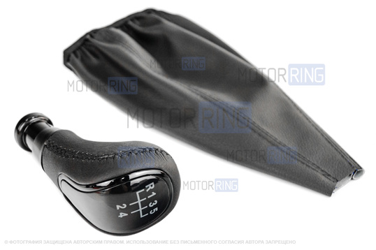 Ручка КПП Sal-Man в стиле Весты с пыльником с черной прострочкой и черной вставкой для ВАЗ 2108-21099_1