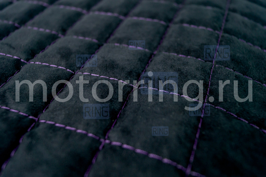 Обивка сидений (не чехлы) ткань с алькантарой (цветная строчка Ромб, Квадрат) для Лада Ларгус 5 мест