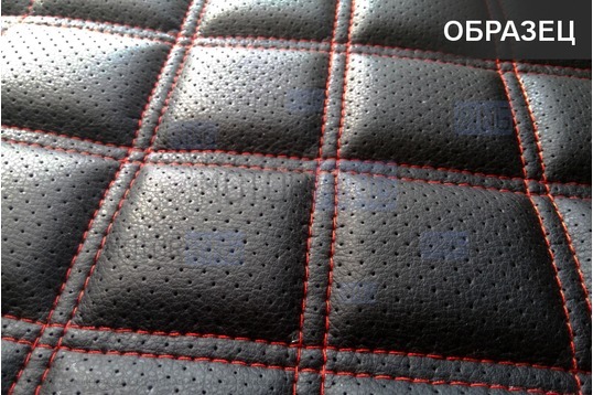 Универсальные защитные накидки передних сидений из перфорированной экокожи с двойной цветной строчкой Квадрат_1