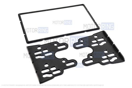 Комплект переходной рамки для установки магнитолы 2DIN с соплом и центральным вещевым ящиком для Лада Калина 2, Гранта FL