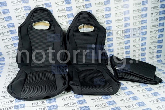 Обивка (не чехлы) сидений Recaro (черная ткань, центр Ультра) для ВАЗ 2108-21099, 2113-2115, 5-дверной Нива 2131