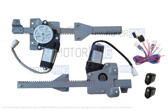 Задние электростеклоподъемники Гранат с мотором и электромонтажным комплектом для ВАЗ 2109, 21099, 2114, 2115_1