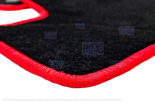 Ворсовые коврики с красной окантовкой Спорт в салон для Лада Калина, Калина 2