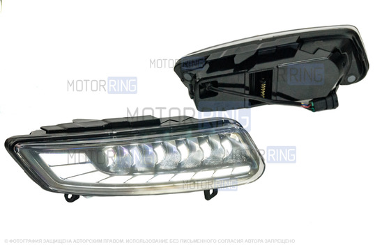Штатные дневные ходовые огни LED-DRL для Volkswagen Polo Sedan (для авто без ПТФ)