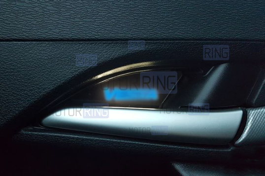Комплект внутренних ручек дверей с синей подсветкой для Лада Веста_1
