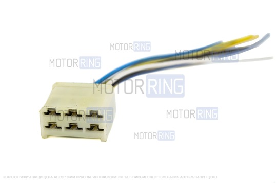 Комплект межжгутовых 6-контактных колодок (штыревая и гнездовая) с проводами для Лада
