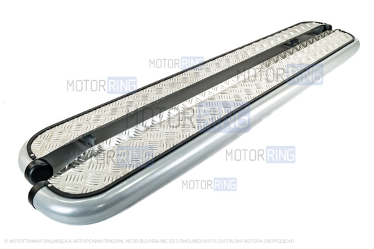 Защита порогов ТехноСфера стальная с алюминиевым листом d63,5 для Toyota Kluger V FOUR