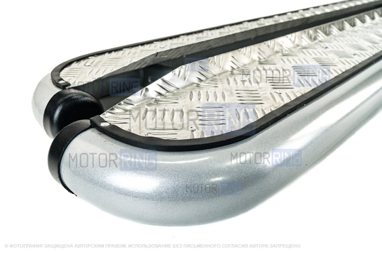 Защита порогов ТехноСфера стальная с алюминиевым листом d63,5 для Toyota Kluger V FOUR