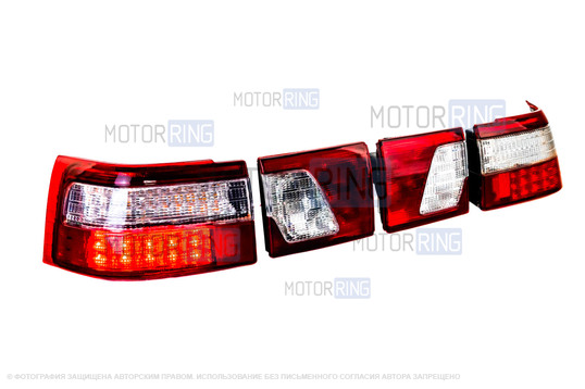 ХалявING! Красные светодиодные фонари клюшки с динамическим повторителем Лексус Стайл для ВАЗ 2110_1