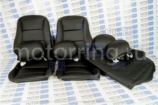 Обивка сидений (не чехлы) гладкая экокожа с горизонтальной отстрочкой (Линии) для Лада Приора хэтчбек, универсал