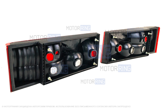 Задние фонари Torino красные с белой полосой для ВАЗ 2108-21099, 2113, 2114