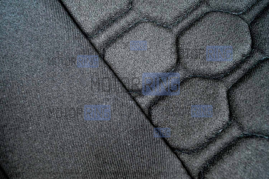 Модельные чехлы сидений (не обивка) черная ткань, центр из ткани на подкладке 10мм с цветной строчкой Соты для Лада Калина_1