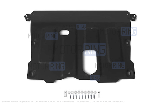Стальная защита картера и КПП АвтоБроня (111.04736.1) 1.8мм для Ниссан Террано, Рено Аркана, Рено Дастер , Рено Каптур_1