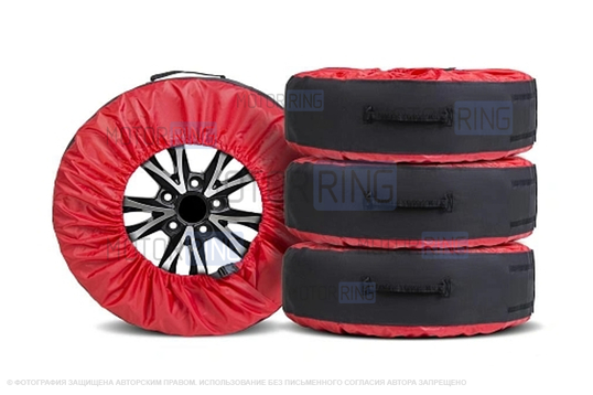 Черно-красные широкие чехлы AutoFlex для хранения автомобильных колес размером от 15 до 20 дюймов _1