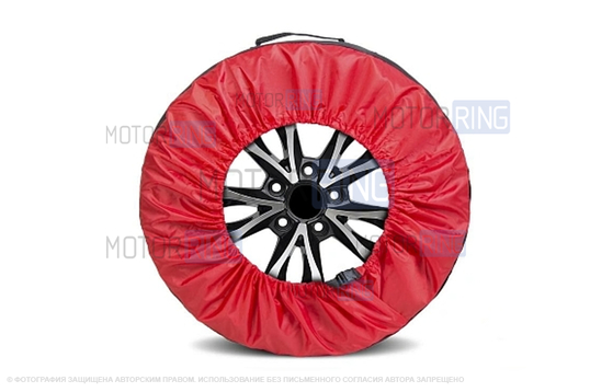 Черно-красный чехол AutoFlex для хранения автомобильного колеса размером от 15 до 20 дюймов_1