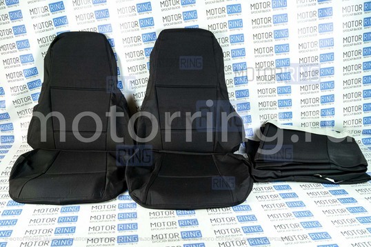 Обивка сидений (не чехлы) черная ткань с центром из черной ткани на подкладке 10мм для ВАЗ 2107