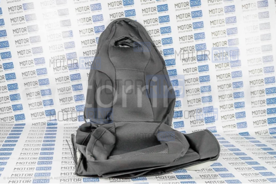 Обивка (не чехлы) сидений Recaro (черная ткань с центром из черной ткани на подкладке 10мм) для ВАЗ 2108-21099, 2113-2115, 5-дверной Нива 2131