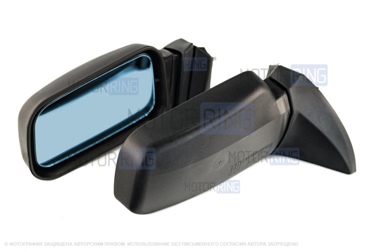 Комплект боковых механических зеркал нового образца с голубым антибликом для ВАЗ 2108-21099, 2113-2115