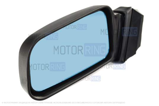 Штатное левое механическое боковое зеркало нового образца с голубым антибликом для ВАЗ 2108-21099, 2113-2115