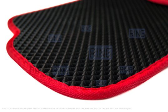 ХалявING! Салонные коврики EVA SPC City черный Ромб с красным кантом для ВАЗ 2108-21099, 2113-2115