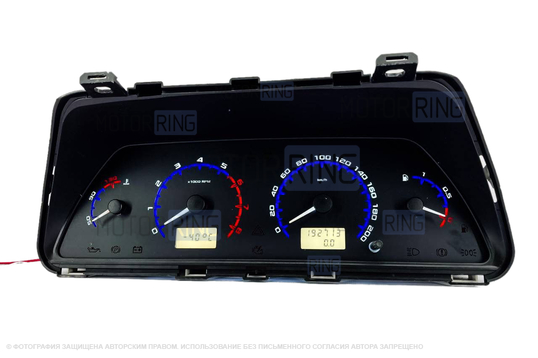 Тюнинг комбинация приборов с двумя экранами и красно-синими шкалами для ВАЗ 2108-21099, 2110-2112, 2113-2115_1