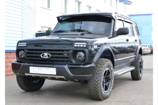 Силовой передний бампер Урбан F-Design под лебедку и резанные колесные арки для Лада 4х4, Нива Легенд