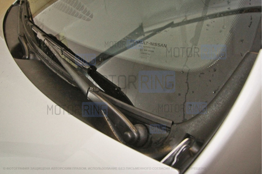 Накладка в проём стеклоочистителей (жабо) ТюнАвто для Renault Duster 2010-2021 г.в._1