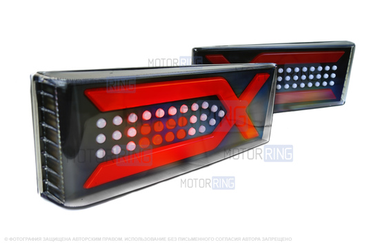 Задние диодные фонари TheBestPartner Иксы с прозрачным стеклом для ВАЗ 2108-21099, 2113, 2114_1