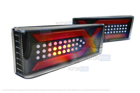Задние диодные фонари TheBestPartner Иксы с прозрачным стеклом для ВАЗ 2108-21099, 2113, 2114