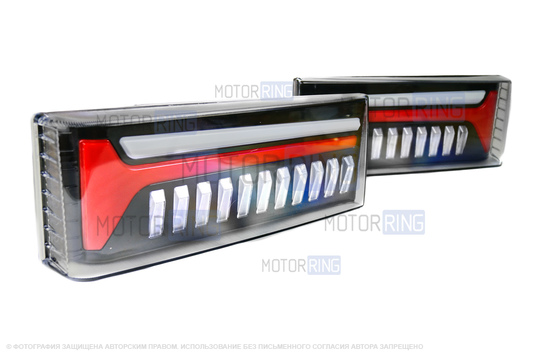 Задние диодные фонари Пианино (топорики) TheBestPartner с прозрачным стеклом для ВАЗ 2108-21099, 2113, 2114