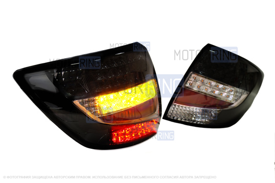 Диодные серые фонари TheBestPartner с простым LED-поворотником для Лада Гранта седан_1