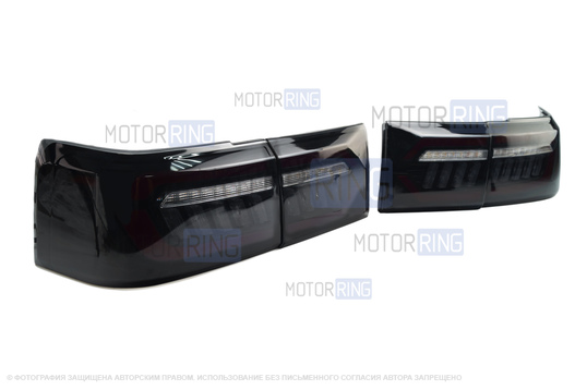 Задние диодные фонари черные в стиле Ауди RS для ВАЗ 2110
