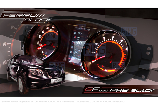 Комбинация приборов GF 890 PH2 Black для Лада Ларгус FL, Renault Logan 2, Sandero 2, Duster, Nissan Terrano_1